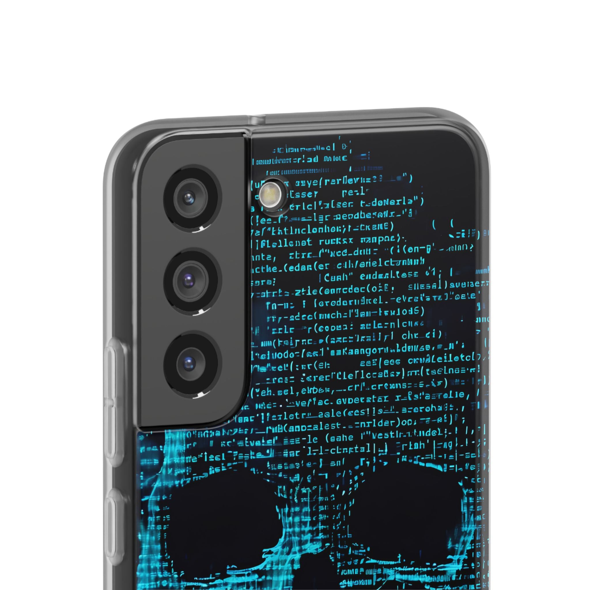 Cyan Glitch Skull · Soft Handyhülle für Samsung
