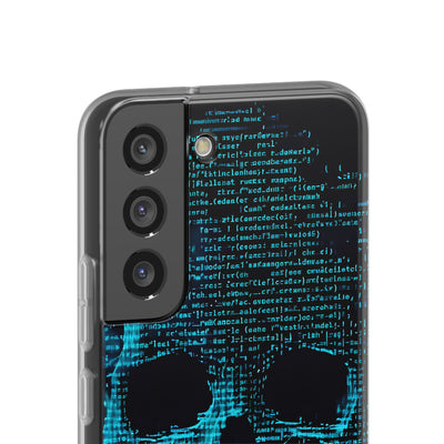Cyan Glitch Skull · Soft Handyhülle für Samsung