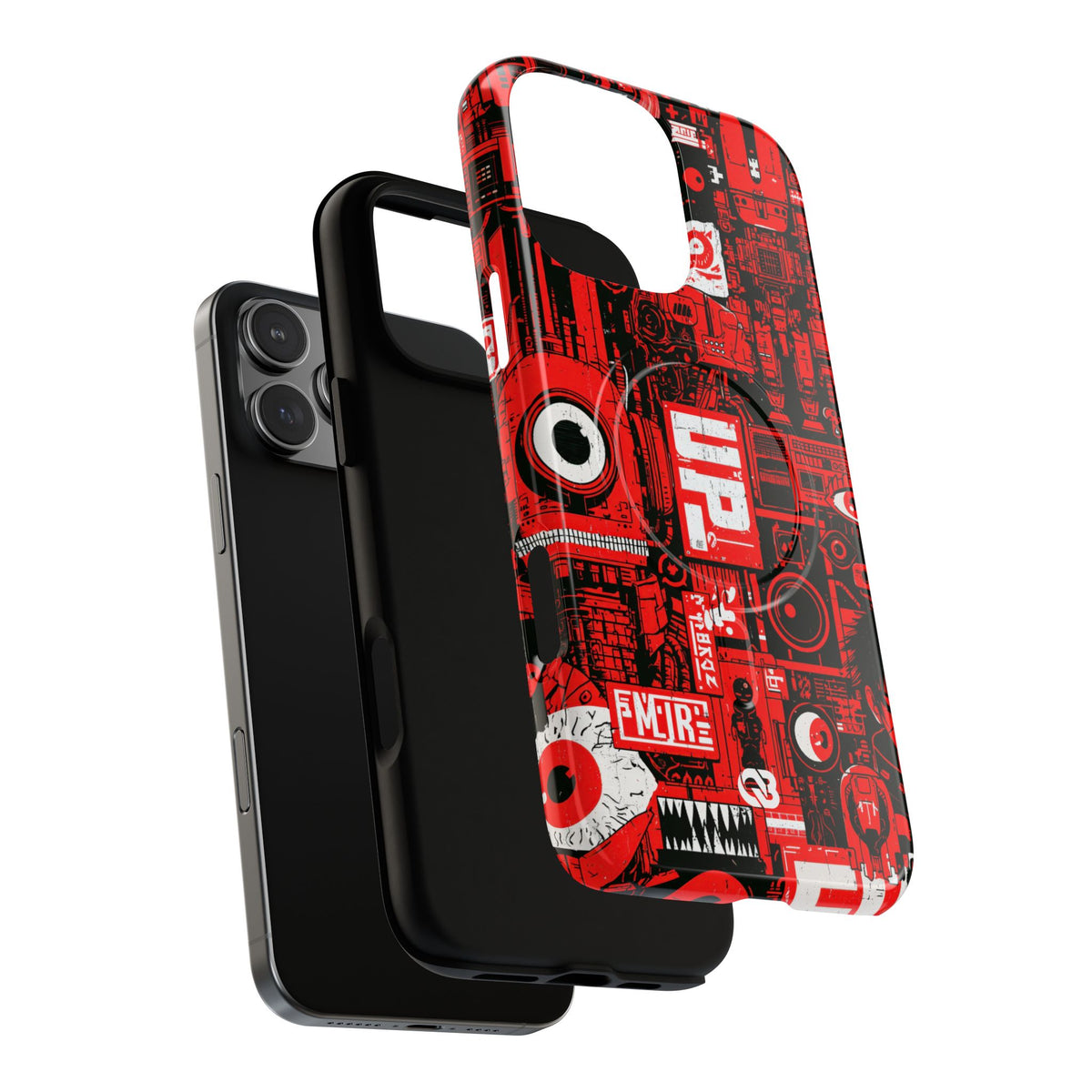 Neo Mecha Collage · Tough 2.0 Magnetic Phone Case for iPhone · Red
