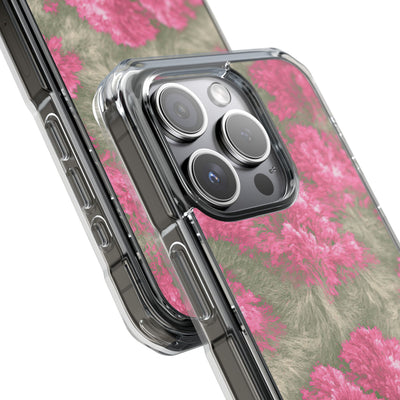 Digital Blossom · Clear Impact Magnetic Phone Case for iPhone · Pink