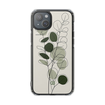 Green Impact MagSafe Phone Case for iPhone - Muted Eucalyptus Sketch