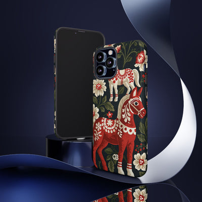 Nordic Dala Meadow · Tough Phone Case for iPhone · Red