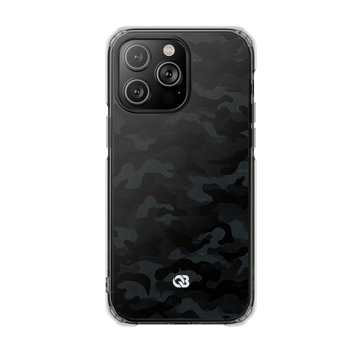 Blackout Urban Camo · Clear Impact Magnetic Phone Case for iPhone · Black