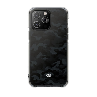 Blackout Urban Camo · Clear Impact Magnetic Phone Case for iPhone · Black
