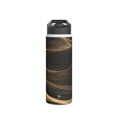 Gilded Ridge Lines · Insulated Water Bottle · Black
