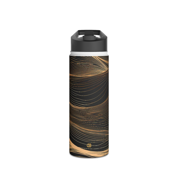 Gilded Ridge Lines · Insulated Water Bottle · Black