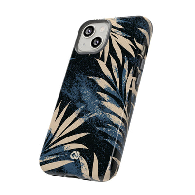 Blue Tough Phone Case for iPhone - Midnight Indigo Palm
