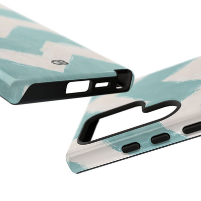 Teal Painted Chevron · Tough Phone Case for Samsung