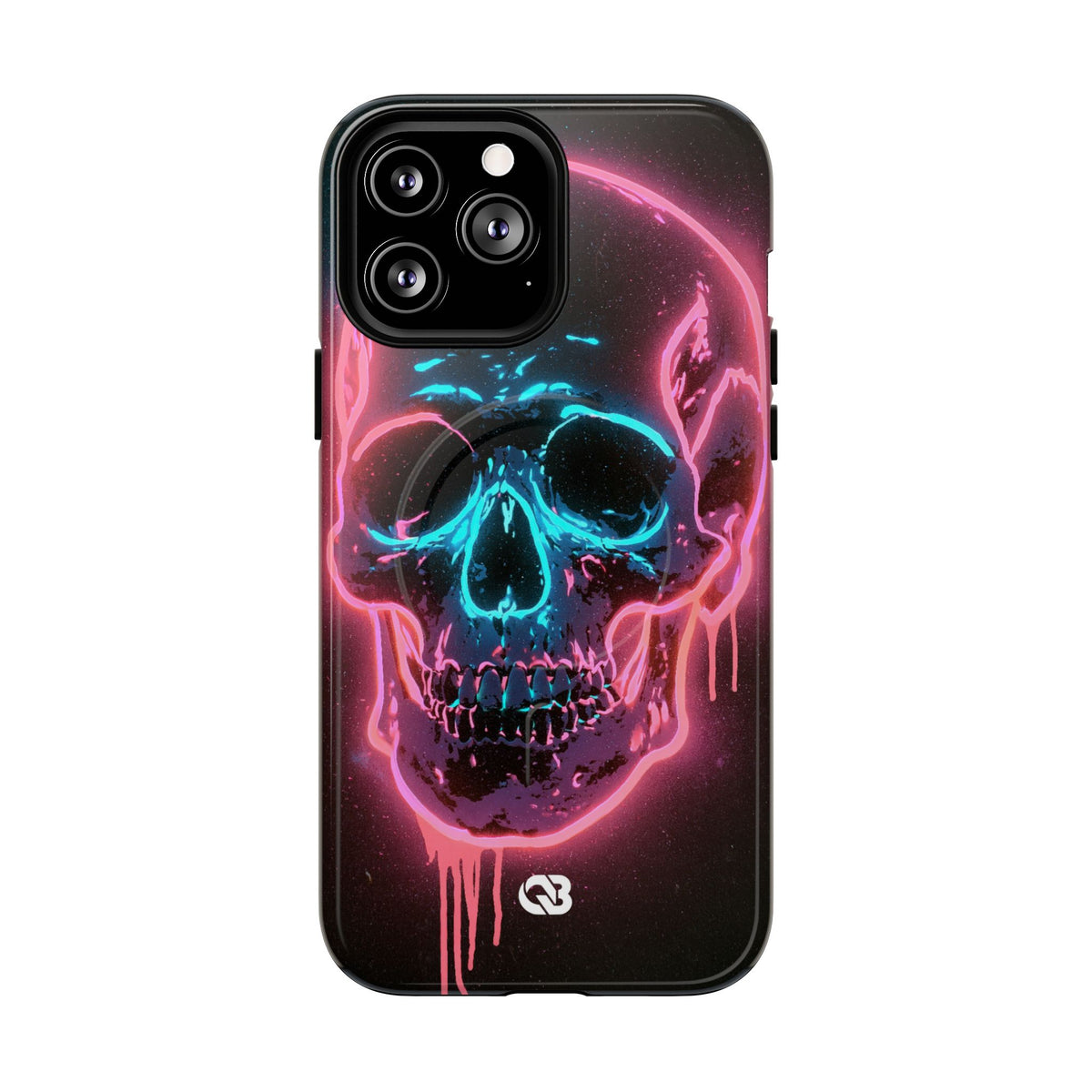 Neon Drip Skull · Tough 2.0 Magnetic Phone Case for iPhone · Black