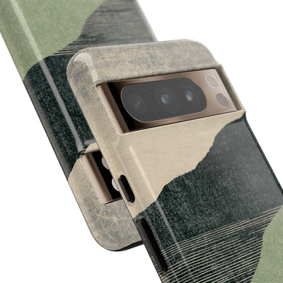 Green Tough Phone Case for Google Pixel - Moss Ridge Grain