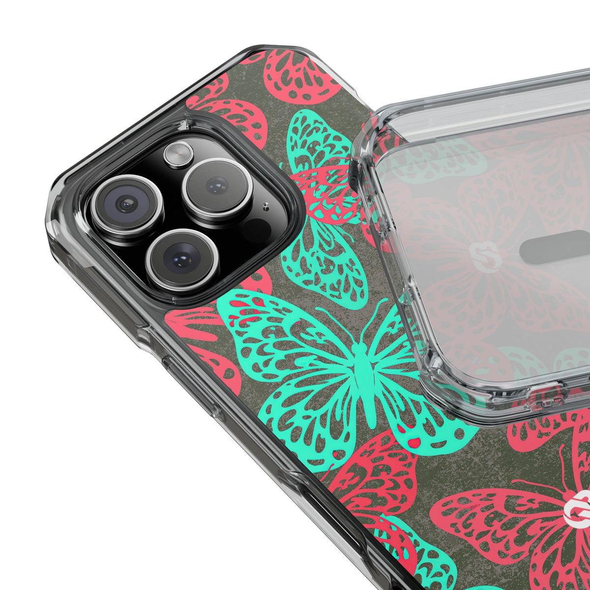 Electric Papillon · Clear Impact Magnetic Phone Case for iPhone · Pink