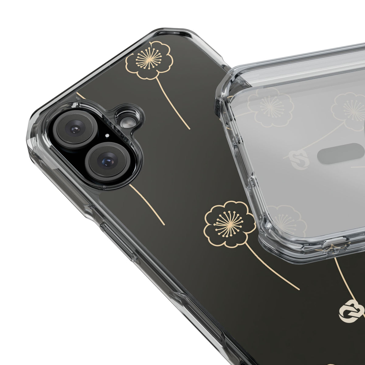 Nocturne Bloom Contours · Clear Impact Magnetic Phone Case for iPhone ·  Black