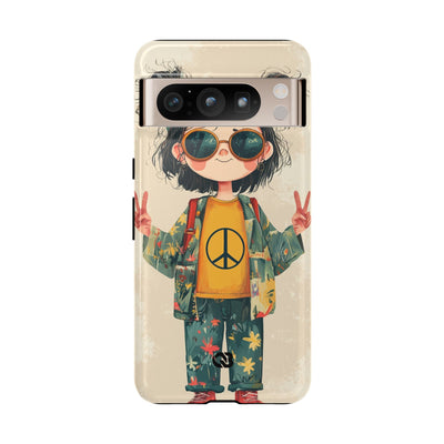 Retro Peace Girl · Coque de téléphone Tough pour Google Pixel