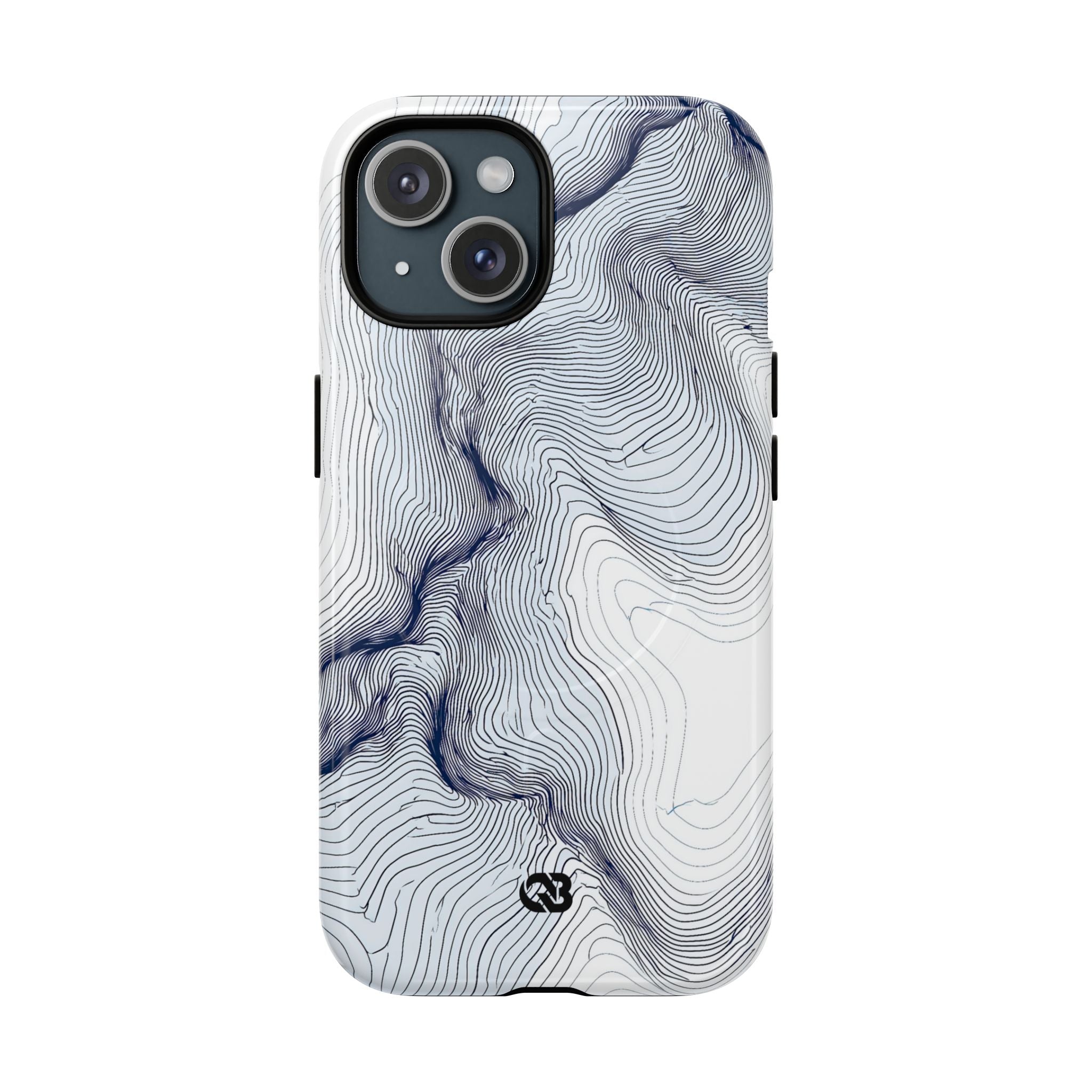 White Tough 2.0 Magsafe Phone Case for iPhone - Nordic Ridge Topo