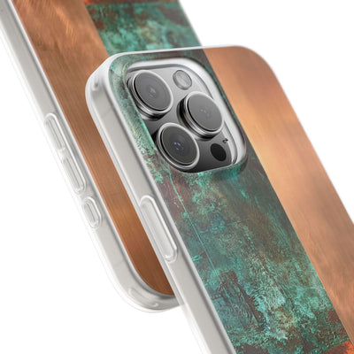 Teal Lite Phone Case for iPhone - Verdigris Copper Slab
