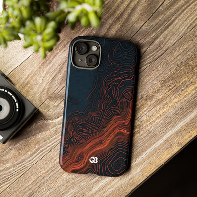 Black Tough Phone Case for iPhone - Volcanic Basalt Map