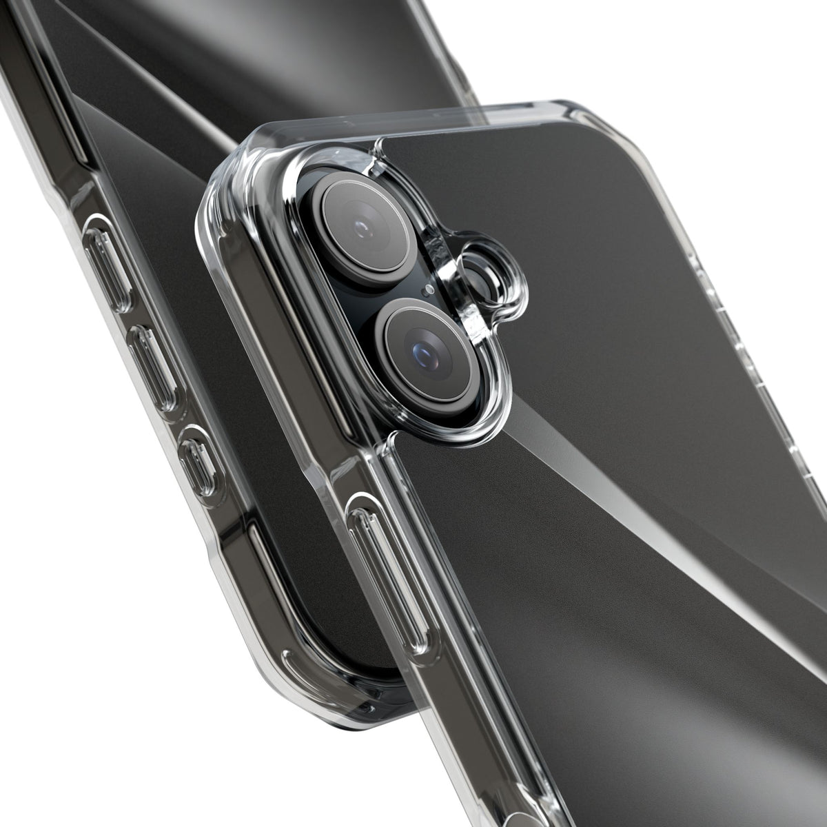 Obsidian Ridge · Clear Impact Magnetic Phone Case for iPhone ·  Black