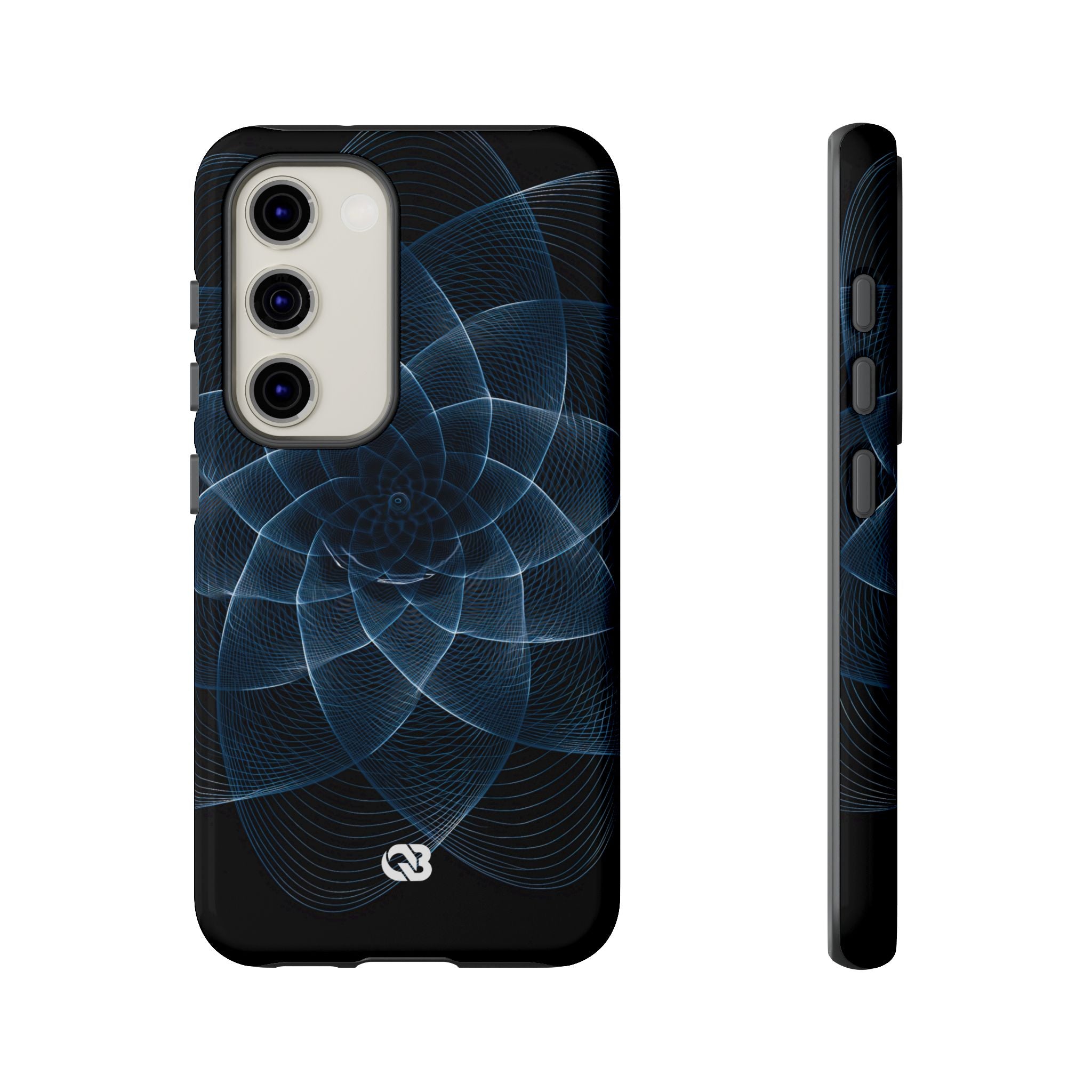 Blue Tough Phone Case for Samsung - Cobalt Geometric Bloom