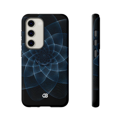 Blue Tough Phone Case for Samsung - Cobalt Geometric Bloom