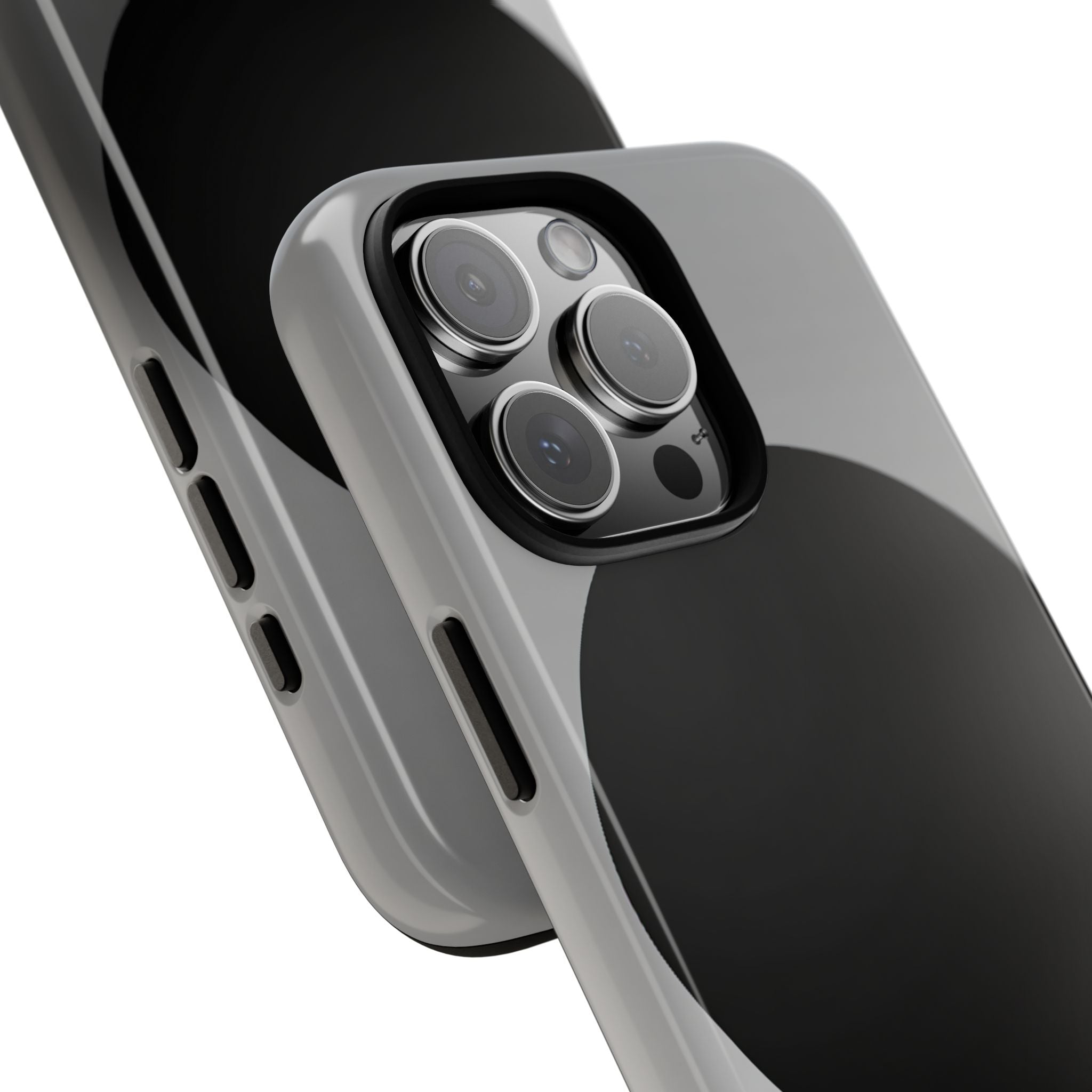 Grey Tough Phone Case for iPhone - Matte Onyx Sphere