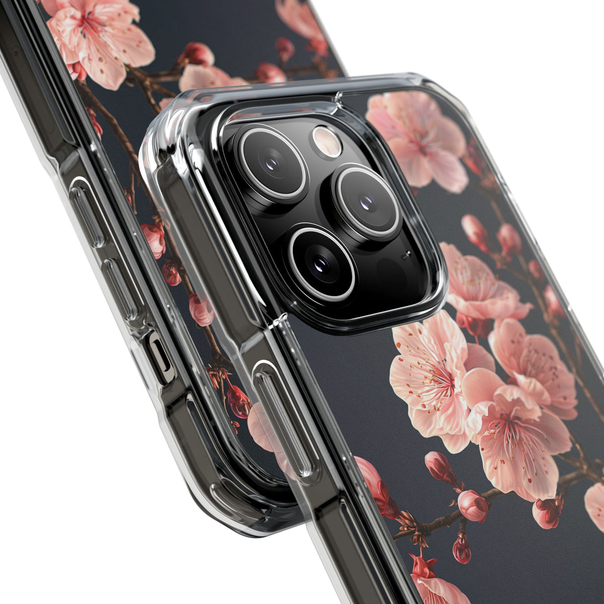 Midnight Sakura Bloom · Clear Impact Magnetic Phone Case for iPhone · Pink