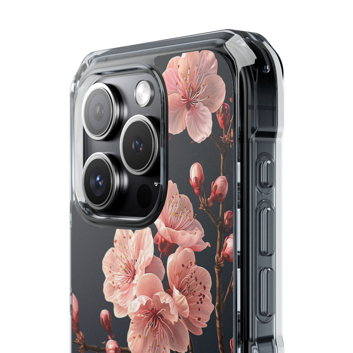 Midnight Sakura Bloom · Clear Impact Magnetic Phone Case for iPhone · Pink
