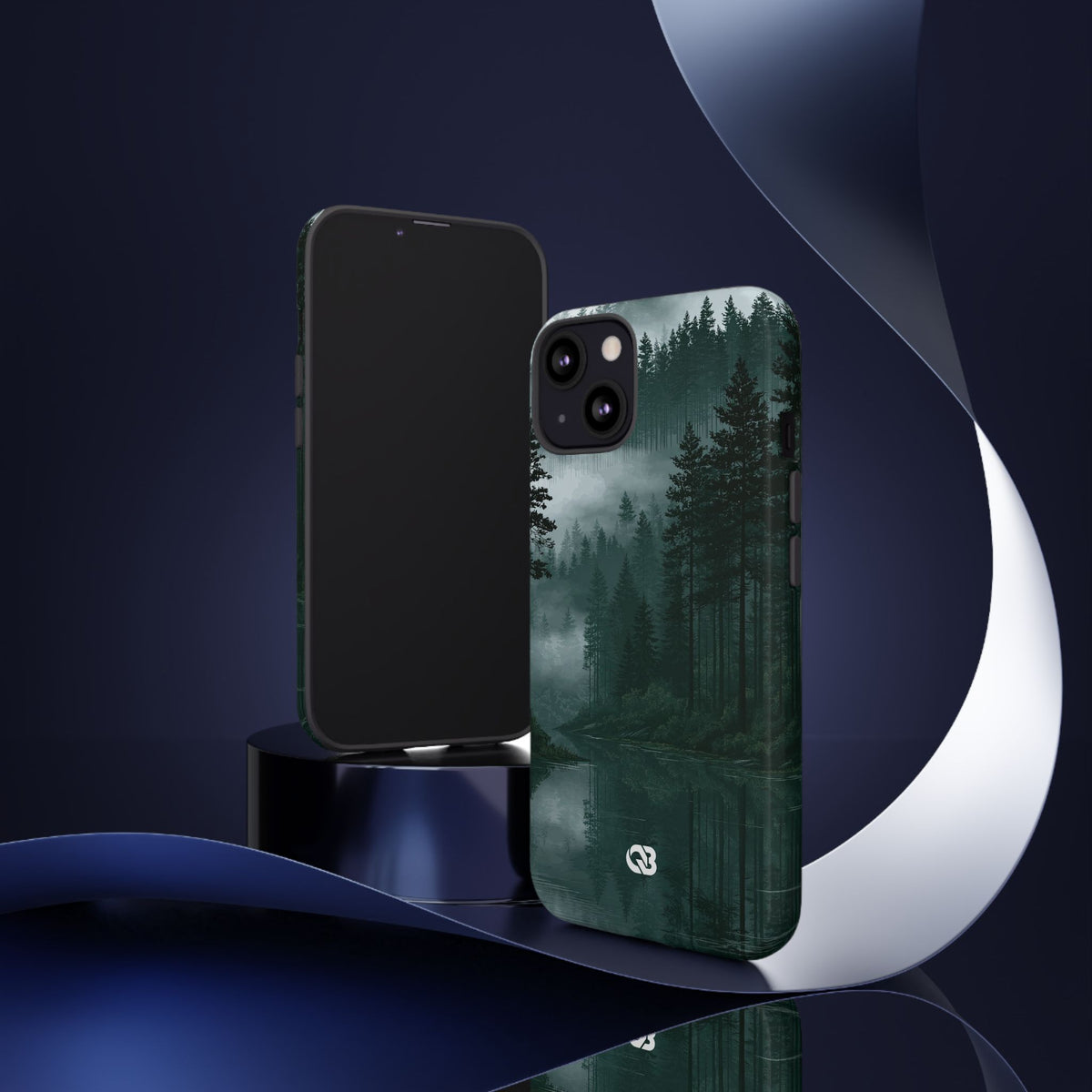 Misty Pine Reflections · Tough Phone Case for iPhone · Green