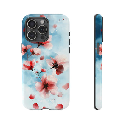 Pink Blossom Drift iPhone 15 Pro Max Cover - Tough