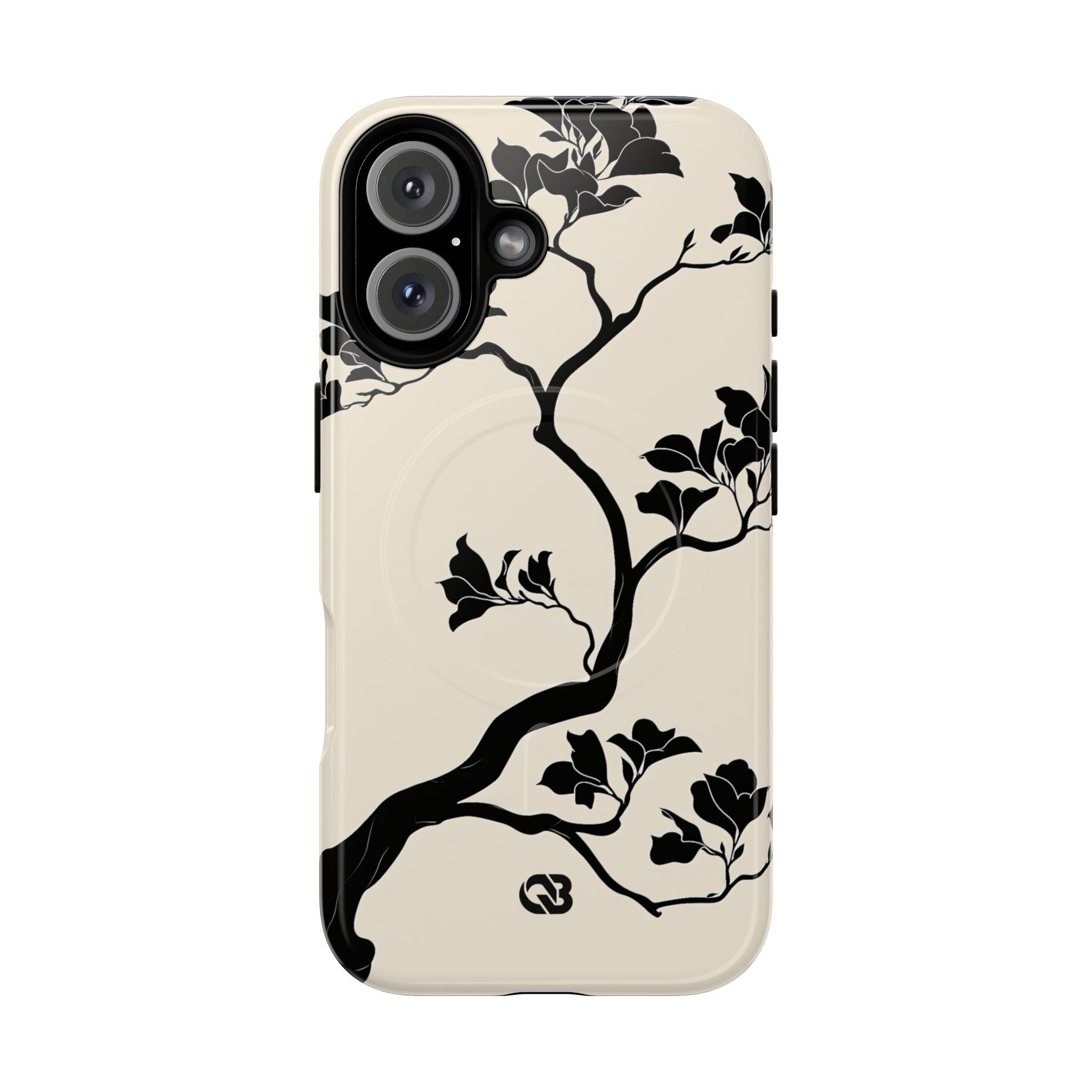 Beige Tough 2.0 Magsafe Phone Case for iPhone - Obsidian Bonsai Silhouette