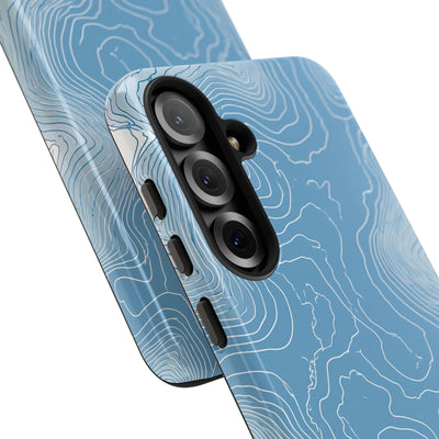 Blue Tough Phone Case for Samsung - Glacial Ridge Topo