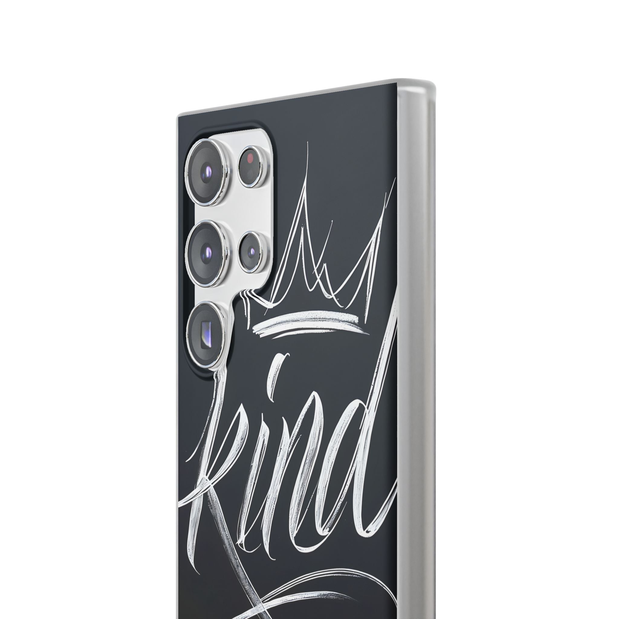 Noir Crown Script · Soft Custodia per Samsung