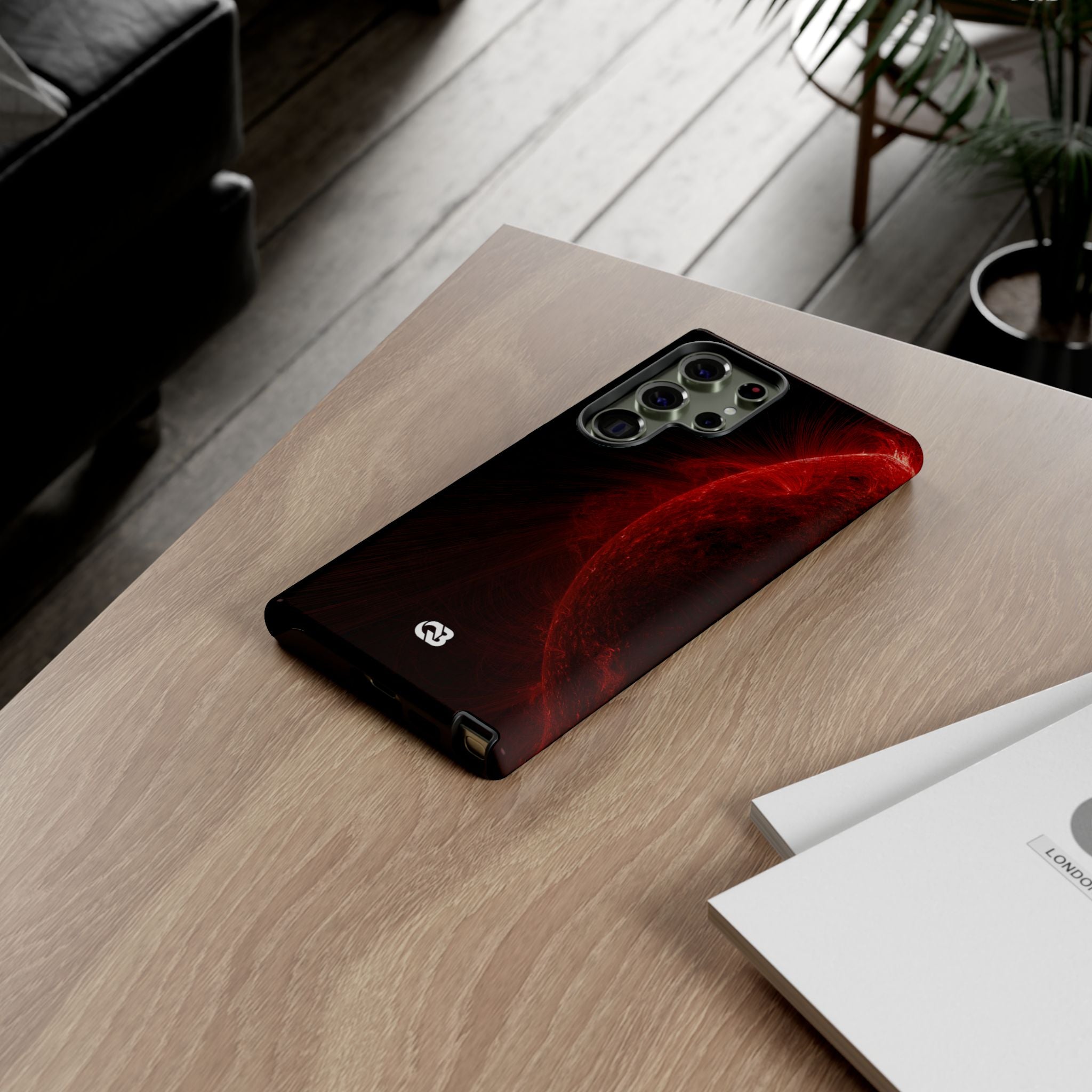 Red Tough Phone Case for Samsung - Solar Crimson Flare
