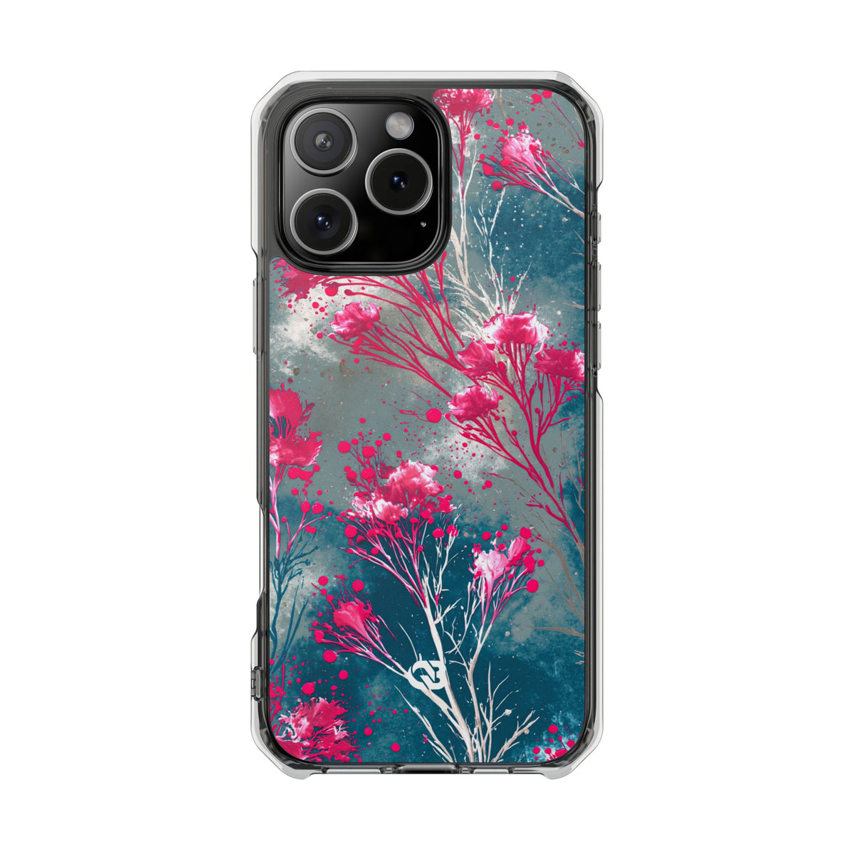 Cyber Blossom · Clear Impact Magnetic Phone Case for iPhone · Teal