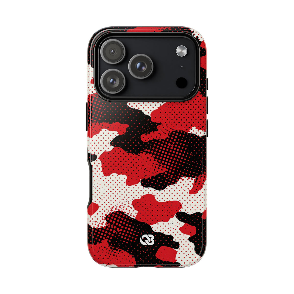 Crimson Halftone Camo · Tough Phone Case for iPhone · Red