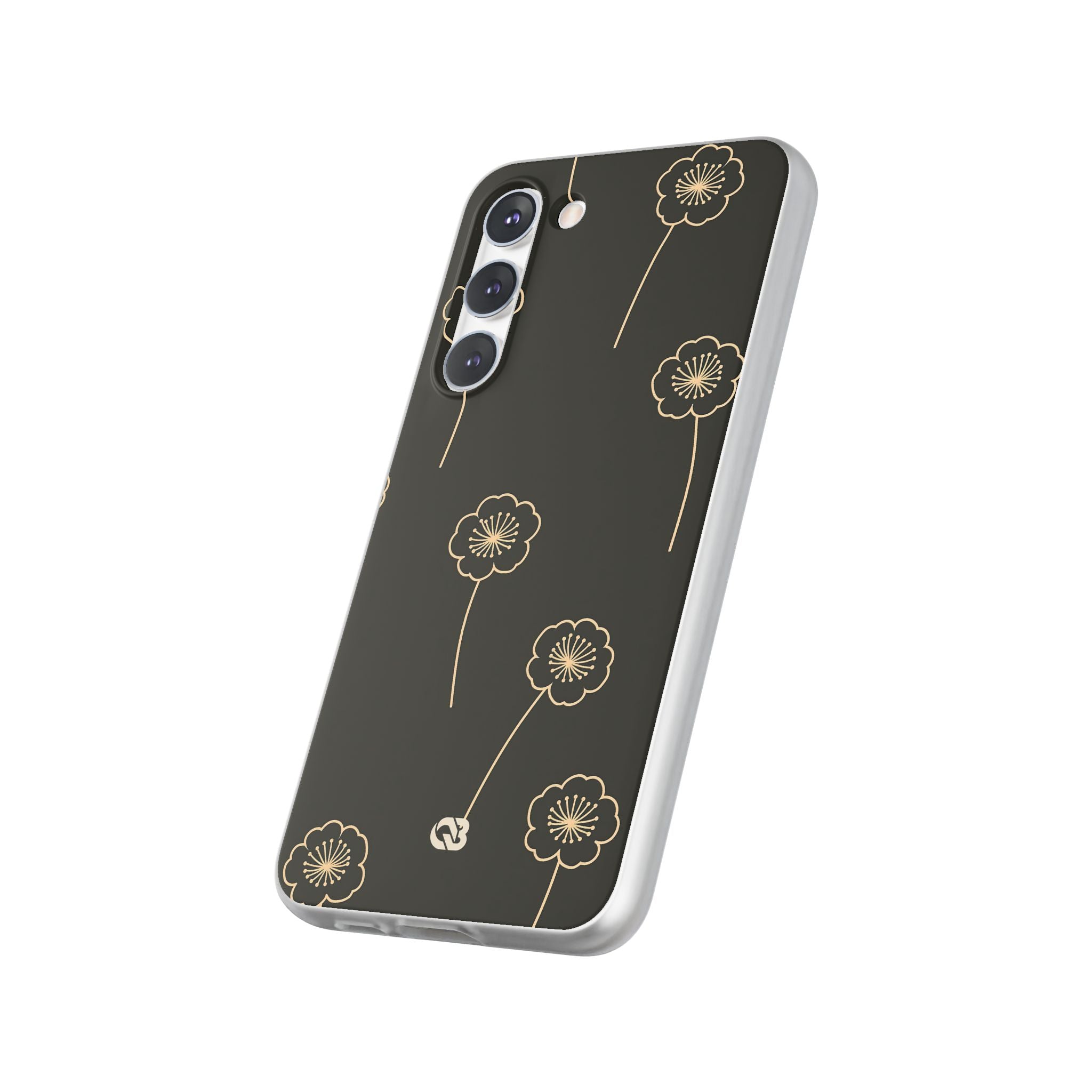 Black Lite Phone Case for Samsung - Obsidian Sand Petals