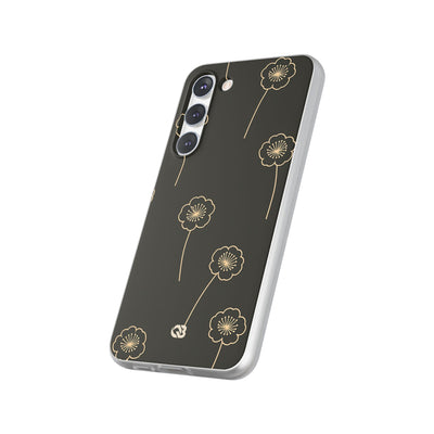 Black Lite Phone Case for Samsung - Obsidian Sand Petals