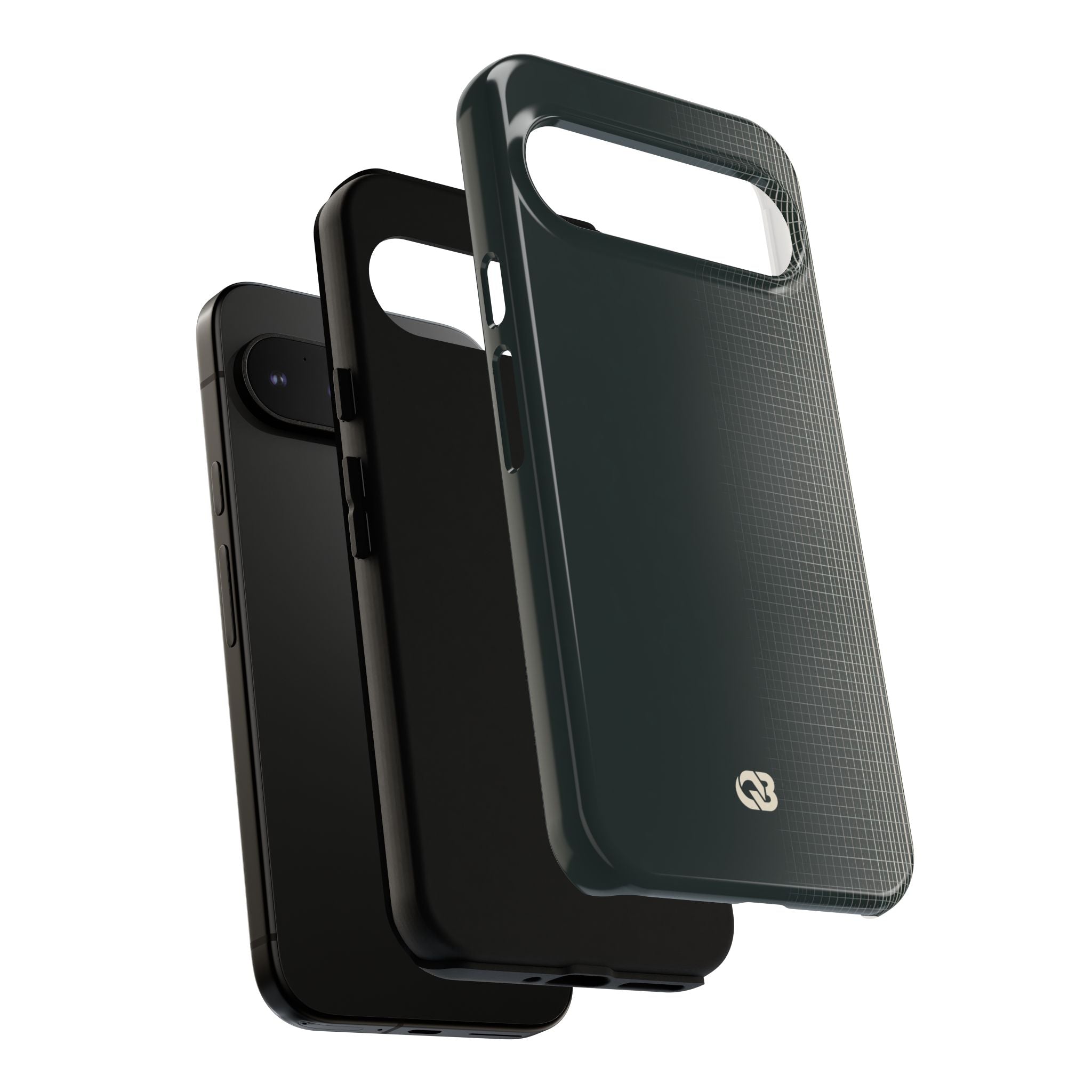 Grey Tough Phone Case for Google Pixel - Charcoal Tech Grid
