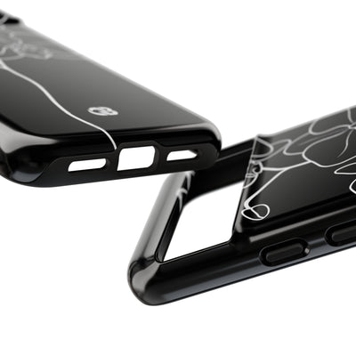 Black Tough Phone Case for Google Pixel - Noir Alabaster Orchid