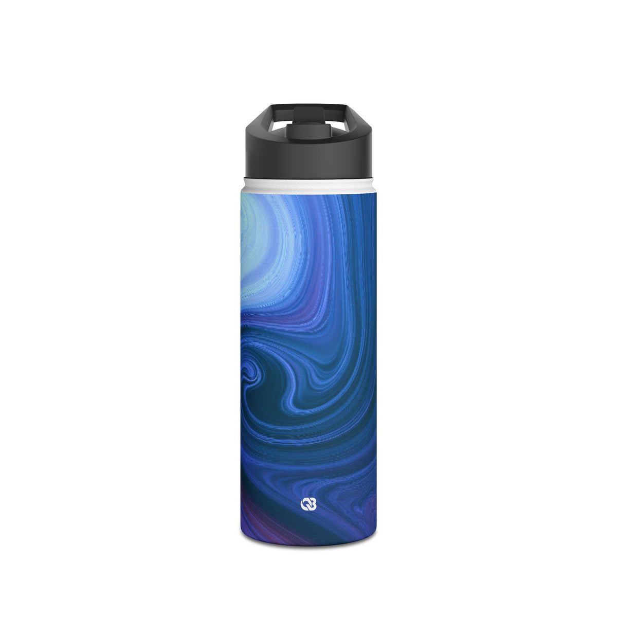Azure Fluid Swirl · Insulated Water Bottle · Blue