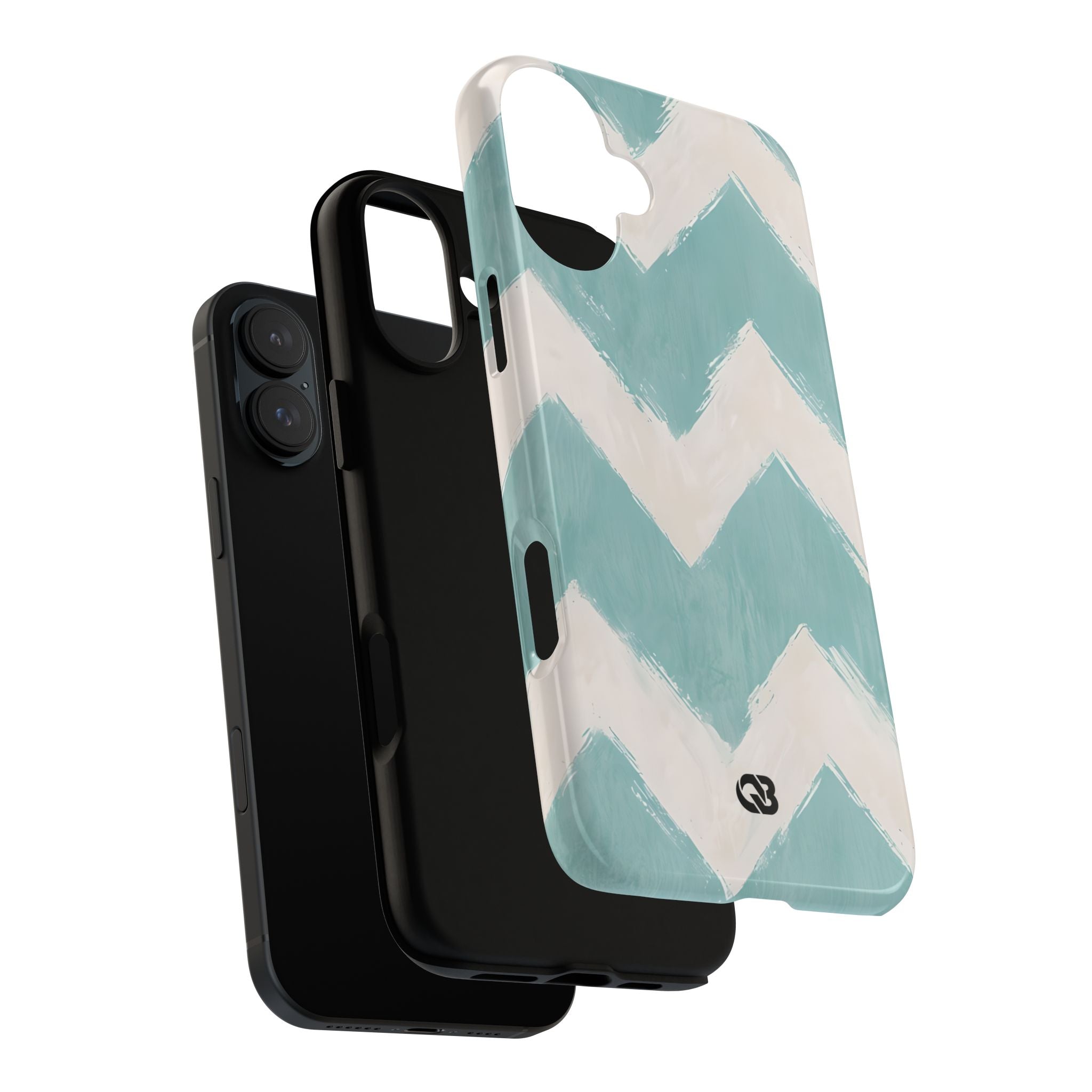 Teal Painted Chevron · Tough Phone Case for iPhone