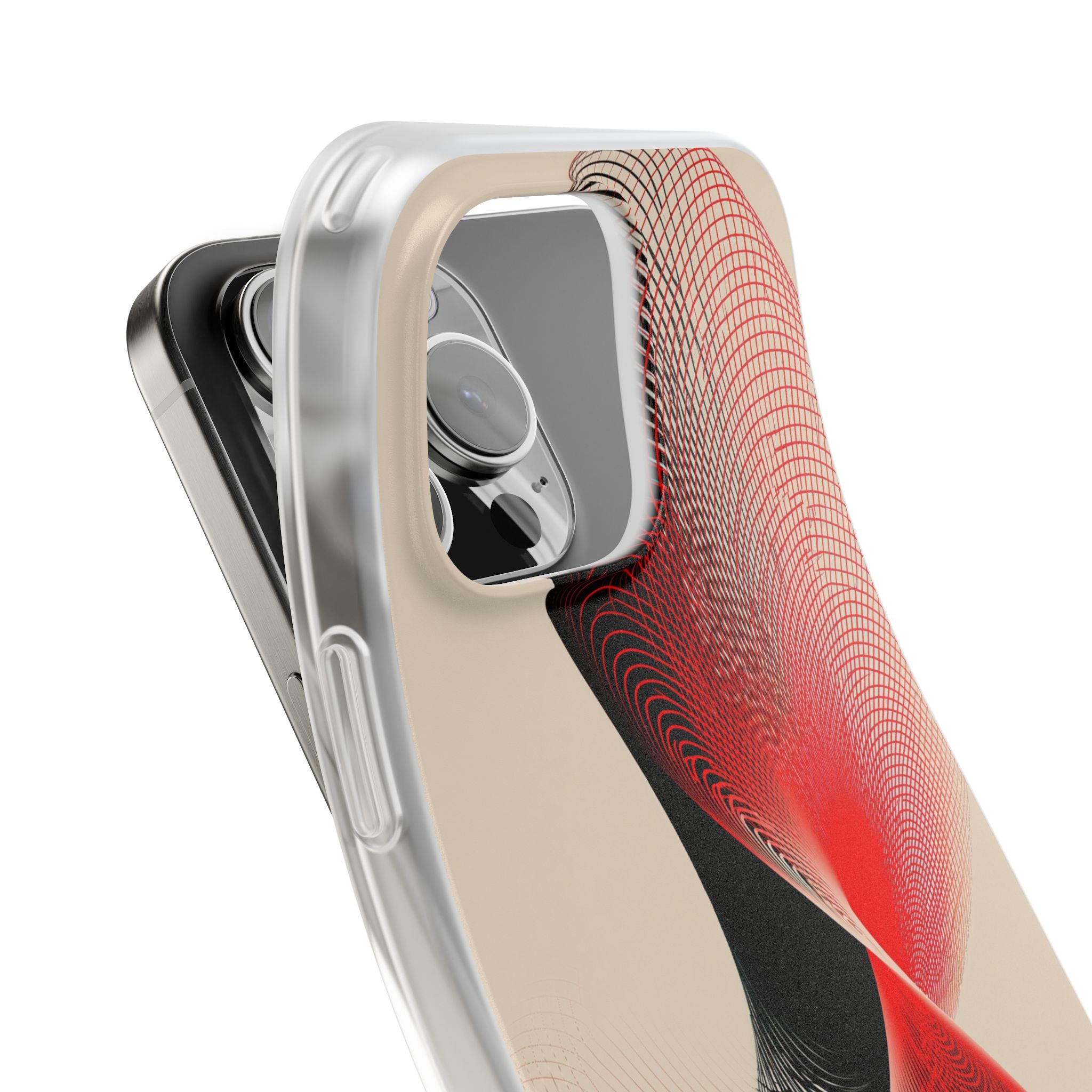 Red Lite Phone Case for iPhone - Crimson Grid Vortex