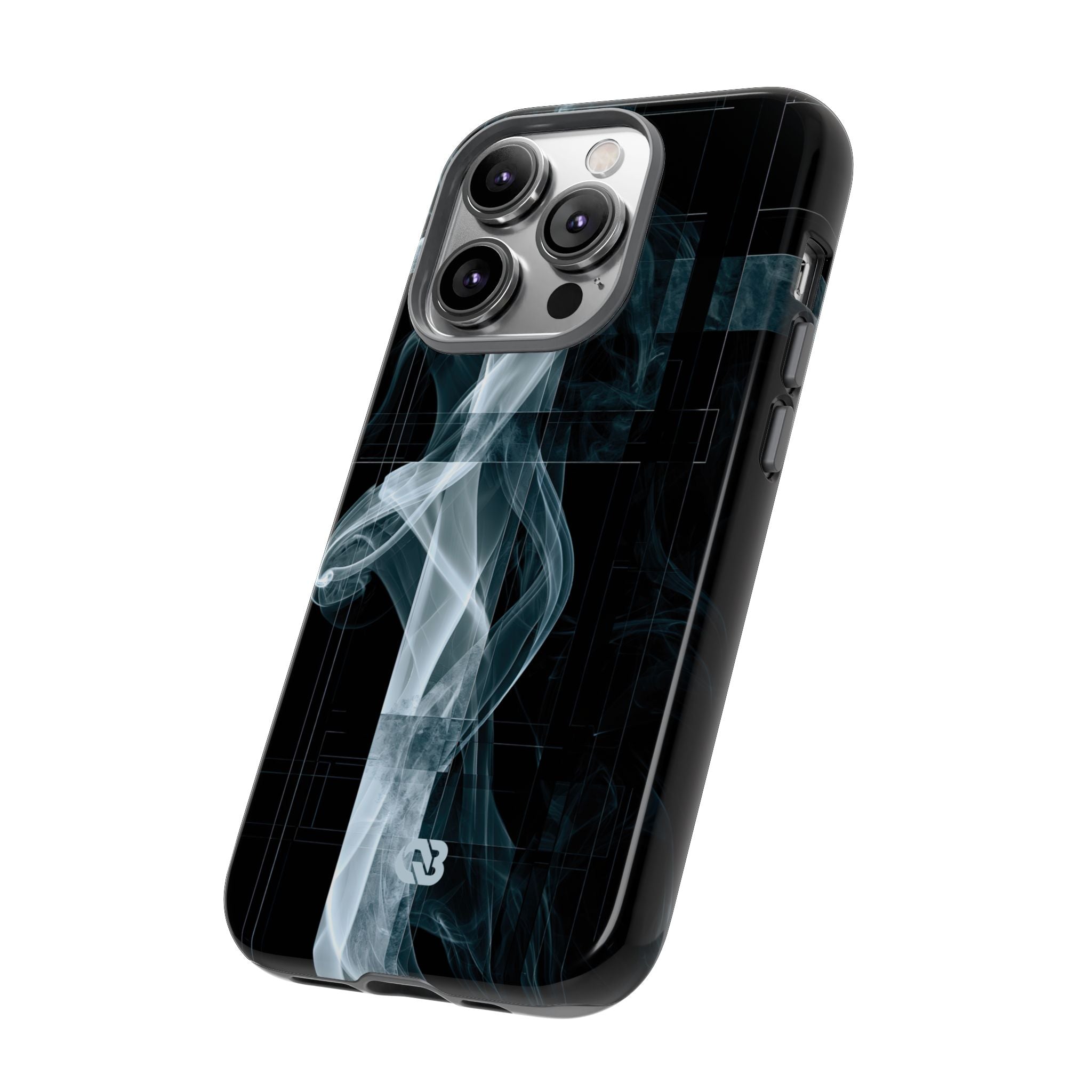 Black Tough Phone Case for iPhone - Arctic Vapor Grid