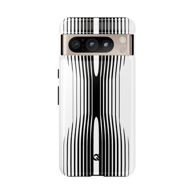 White Tough Phone Case for Google Pixel - Kinetic Mono Distortion