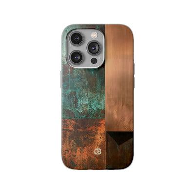 Teal Lite Phone Case for iPhone - Verdigris Copper Slab