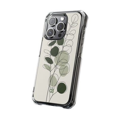 Green Impact MagSafe Phone Case for iPhone - Muted Eucalyptus Sketch