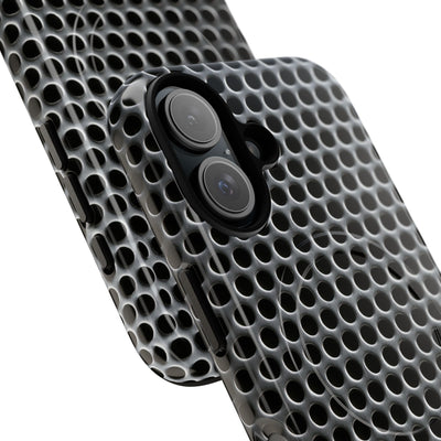 Brushed Perforated Steel · Tough 2.0 Magnetic Phone Case for iPhone · Silver
