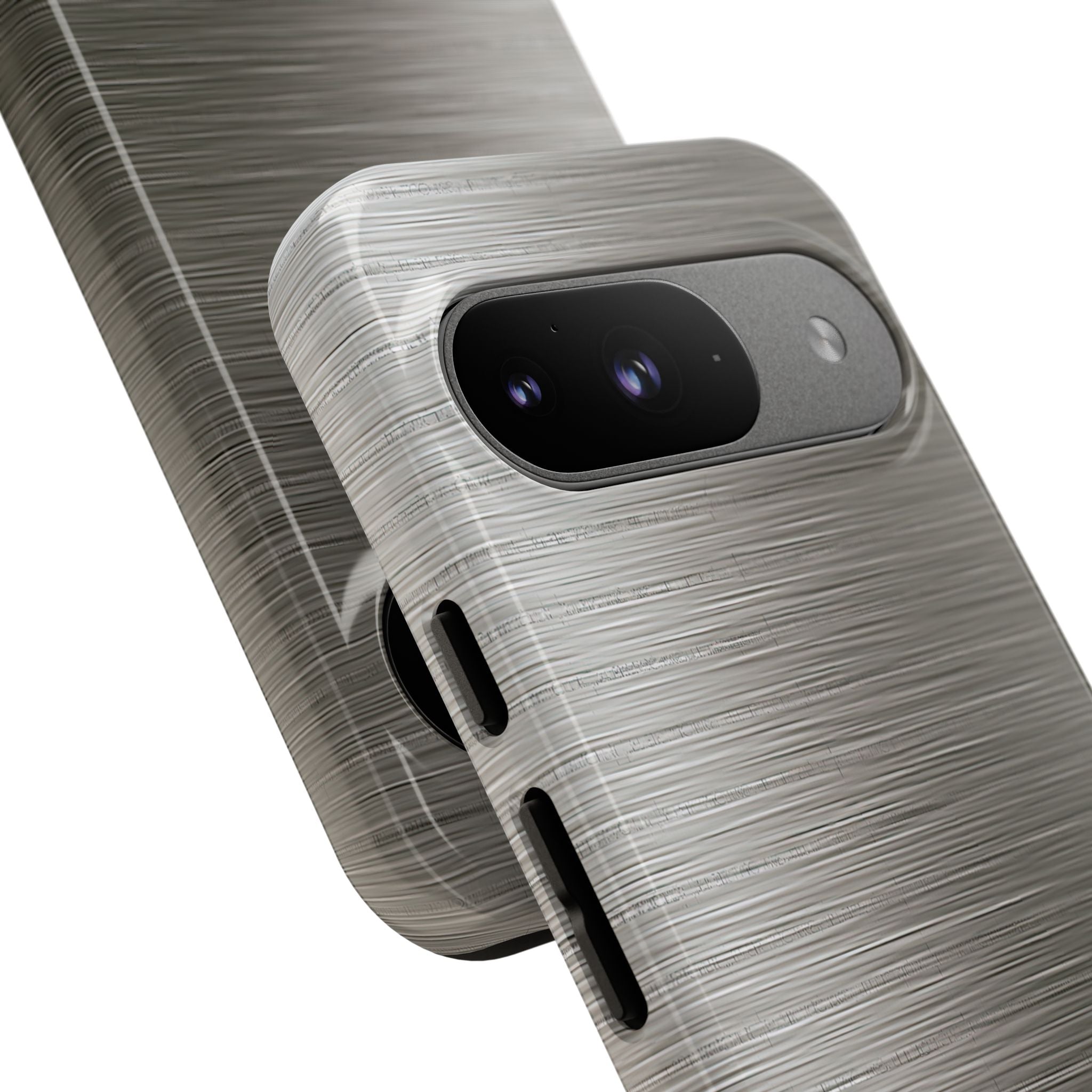 Grey Tough Phone Case for Google Pixel - Brushed Industrial Steel