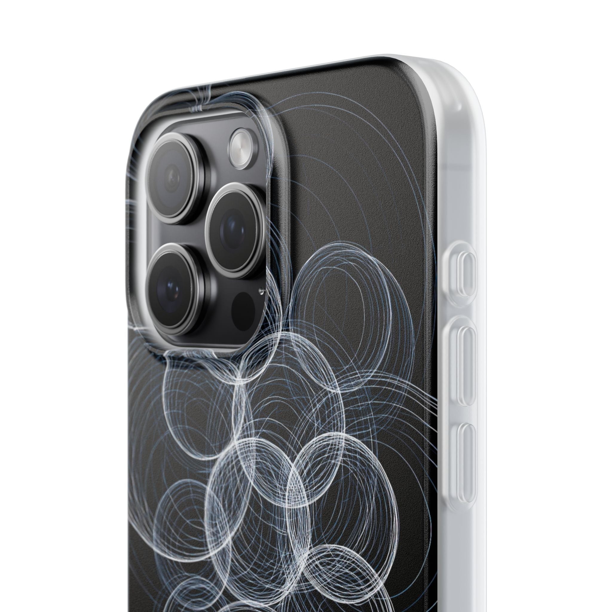 Black Lite Phone Case for iPhone - Frosted Ring Matrix