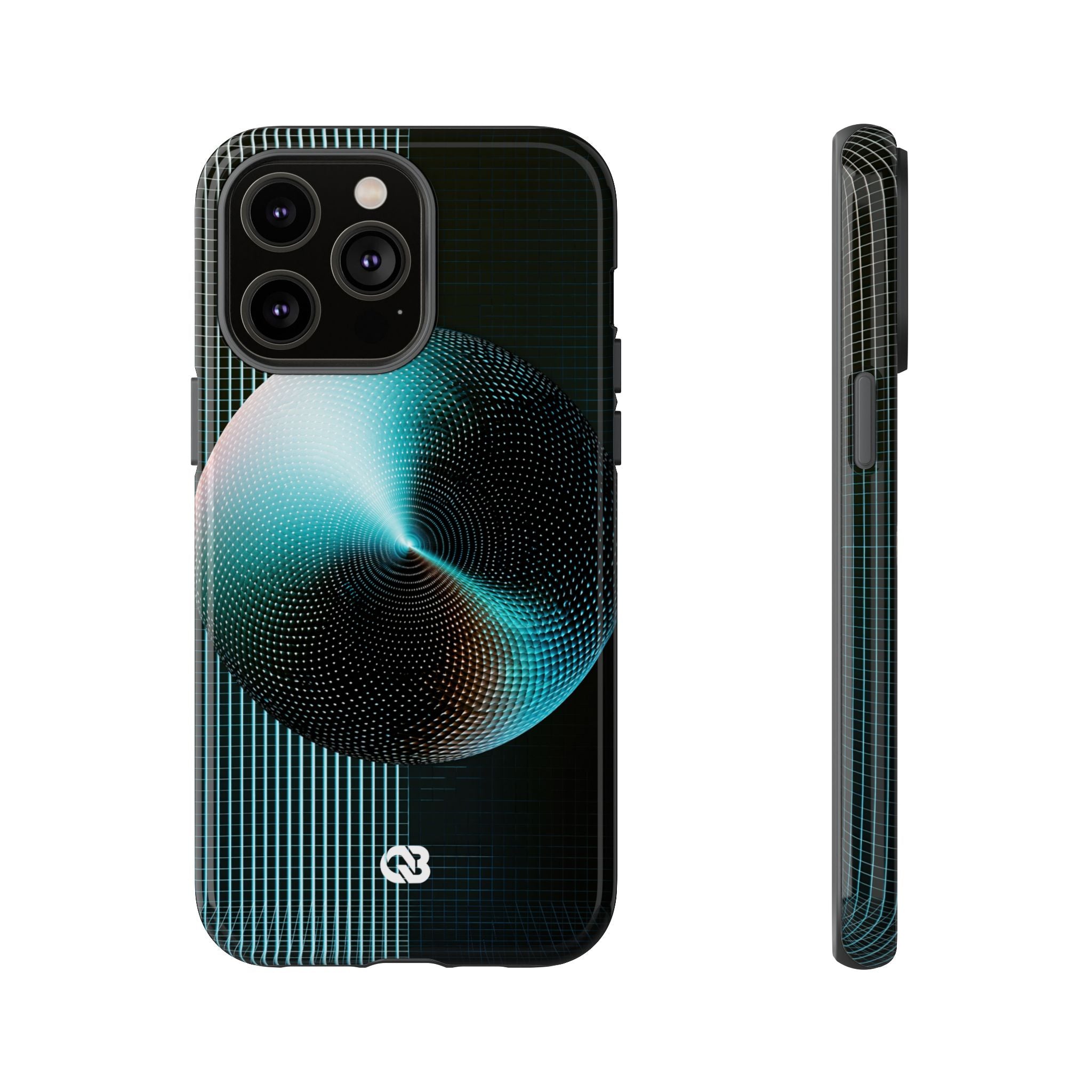 Blue Tough Phone Case for iPhone - Cyan Vector Sphere