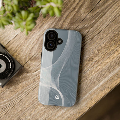 Grey Tough Phone Case for iPhone - Slate Mesh Horizon